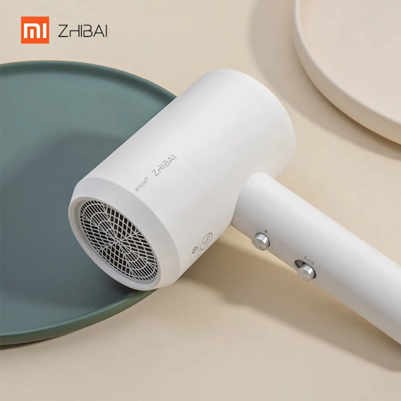 ZHIBAI Hair Dryer XIAOMI MIJIA zhiбаи HL3 Анион Фен для волос с отрицательными ионами 1800 Вт Быстросохнущий Портативный Фен-диффузор профессиональный уход за волосами - Цвет: ZHIBAI Hair Dryer
