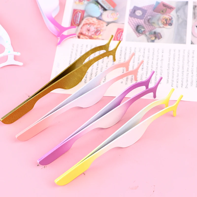 

False Eyelash Tweezers False Eyelashes Applicator Eyelash Extension Curler Nipper Auxiliary Clamp Makeup Tools