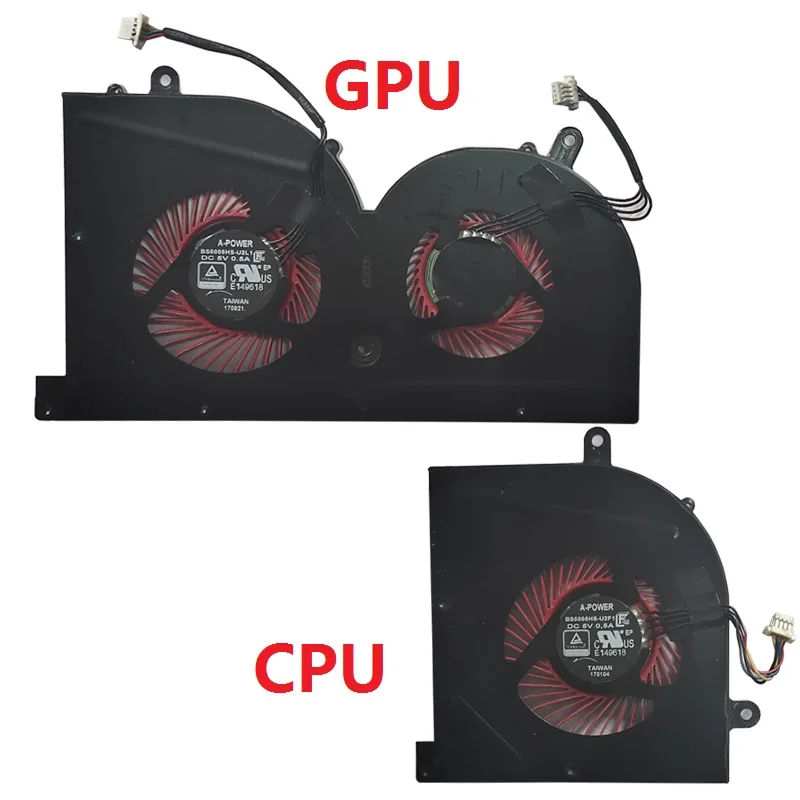 

NEW Laptop cpu cooling fan for MSI GS63VR GS63 GS73 GS73VR MS-17B1 Stealth Pro CPU BS5005HS-U2F1 GPU BS5005HS-U2L1 COOLER
