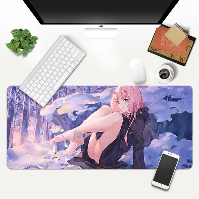

Zero Two Darling in the FranXX Comfort Pad Anti-Slip Customized laptop Gaming mousepad Size for 90x40cm 80x30cm Rubber Mousemats