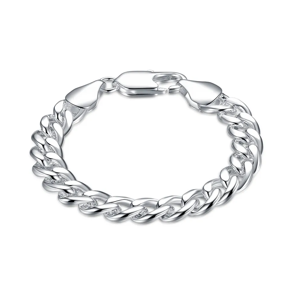

BABYLLNT 925 Silver Classic Sideways Bracelet Lobster Clasp Bracelet For Woman Men Charm Wedding Engagement Fashion Party Charmi