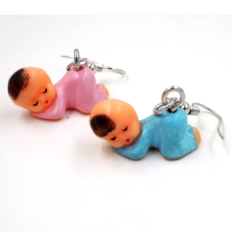 Милые Детские кукольные серьги с крючком синий розовый цвет ER786|Серьги-подвески| |