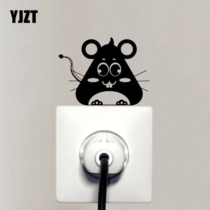 YJZT животный принт Мышь настенный стикер для выключателя виниловые наклейки в