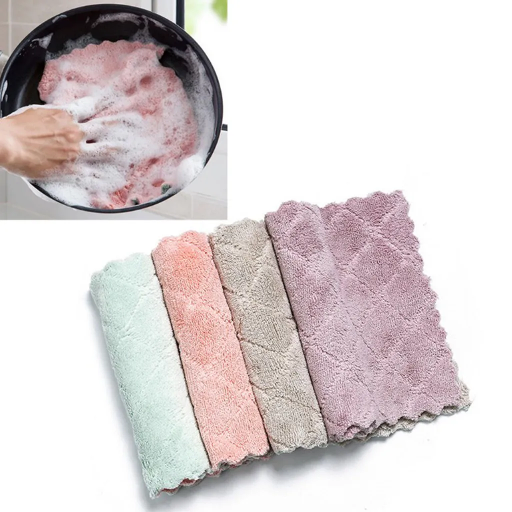 

HOT NEW Super Absorbent Microfiber kitchen dish Cloth High-efficiency tableware Household Cleaning Towel kitchen tools gadgets@5