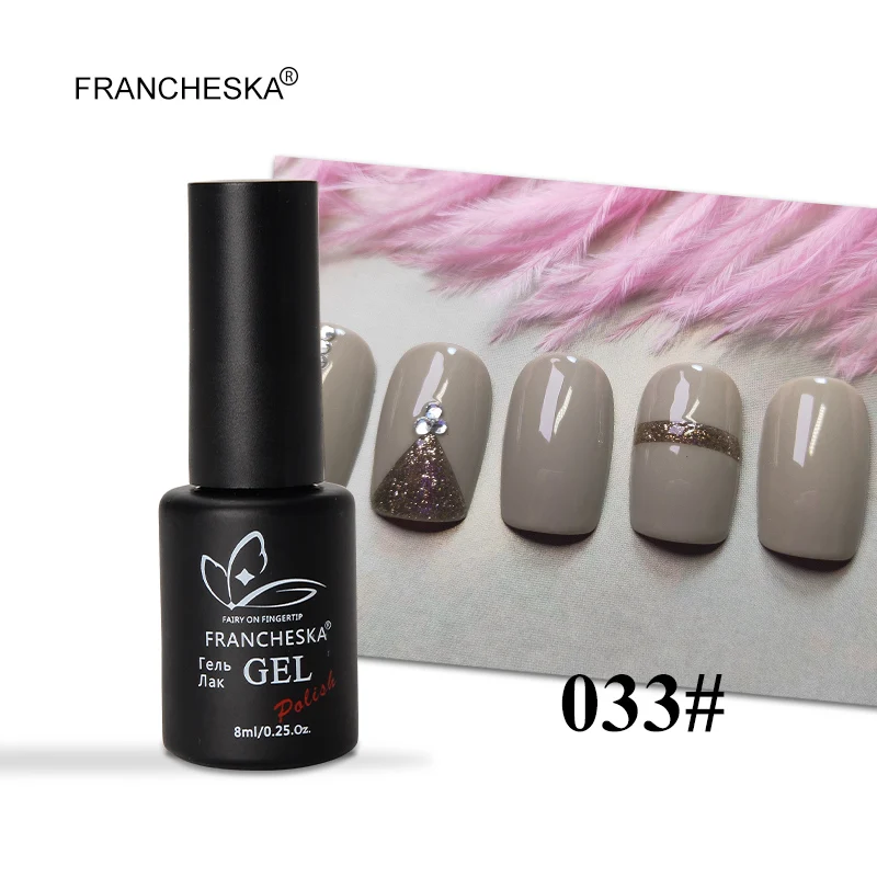 Francheska 033 Francheska Гель-лак горячая распродажа серый розовый серия Гель-лак для ногтей Гибридный гвоздь unha lakier hybrydowy долговечный замачиваемый гель - Цвет: Francheska 033