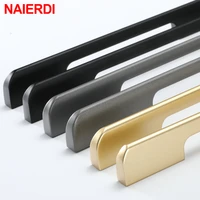naierdi gold black long furniture handle kitchen handle cabinet knobs and handles aluminium alloy wardrobe door pull hardware