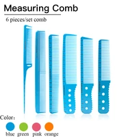 6pcslot professional hair stylist barber cutting comb set y5 series abs material measuring scale hair comb set