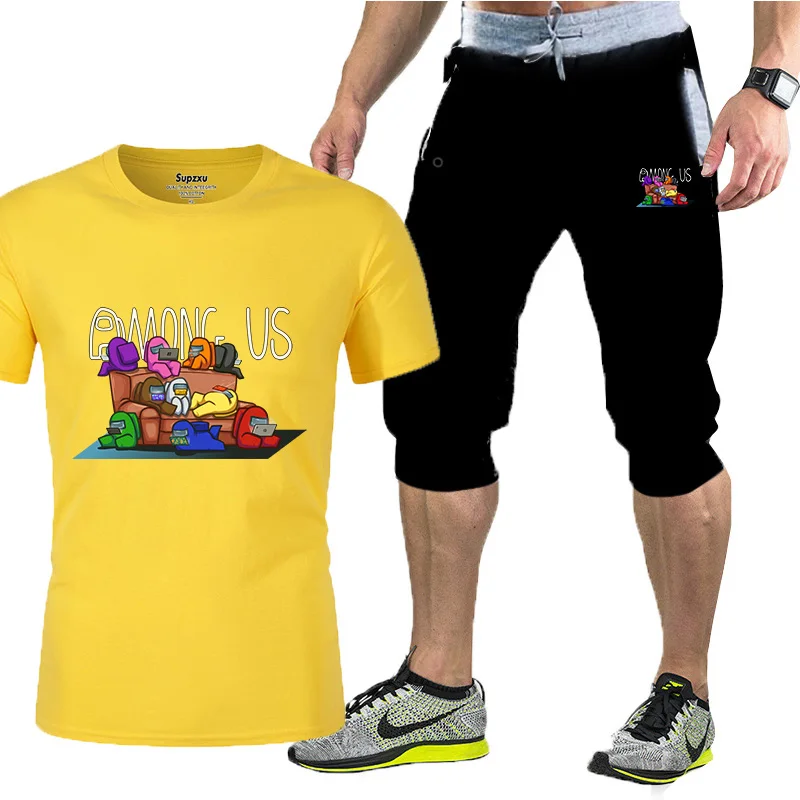 

2021 men's sports T-shirt shorts suit high-quality printing, breathable and quick-drying sports casual wear 2021 summer new styl