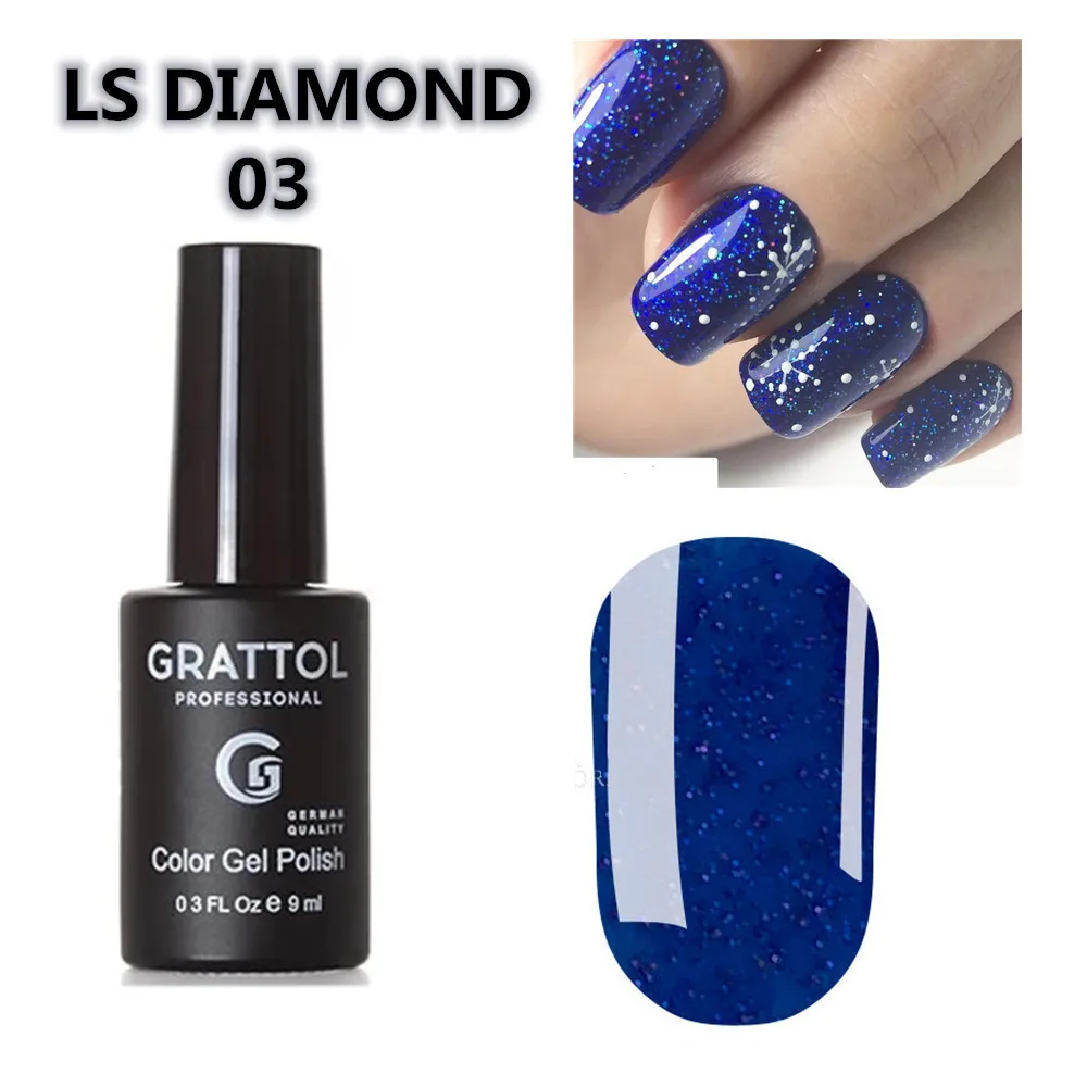 

GRATTOL Профессиональный LS DIAMOND 03 УФ светодиодсветодиодный Лампа гель-лаки для рисования Гибридный маникюрный набор для дизайна ногтей требуе...