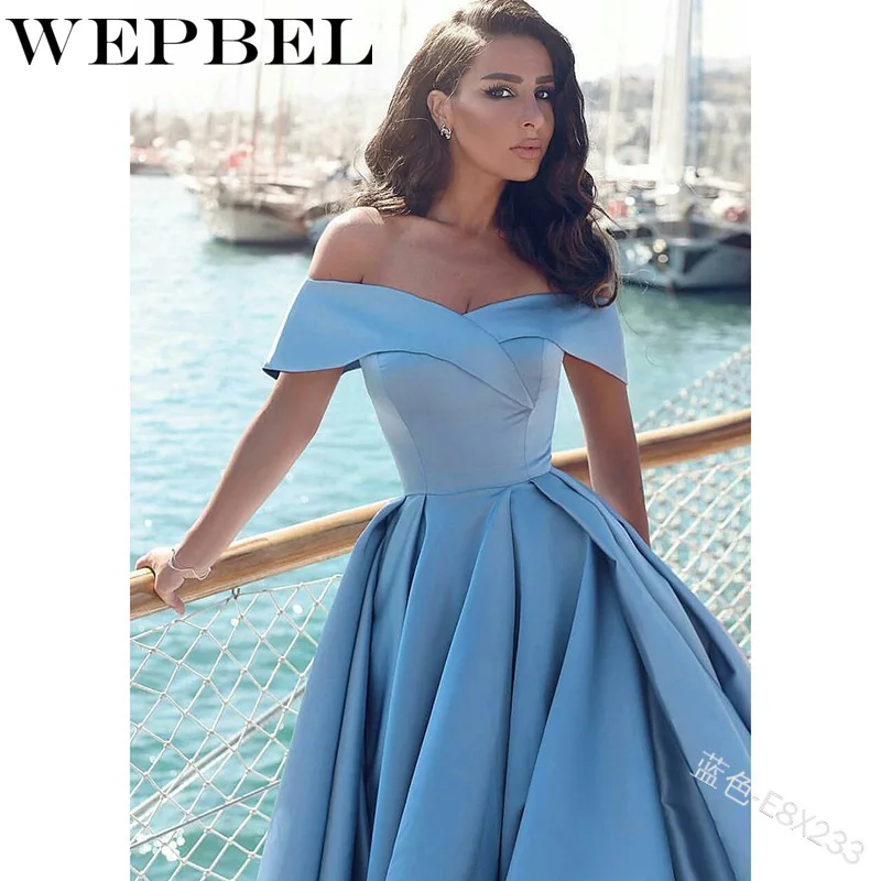 Женское вечернее Макси-платье WEPBEL Элегантное Длинное платье с открытыми плечами