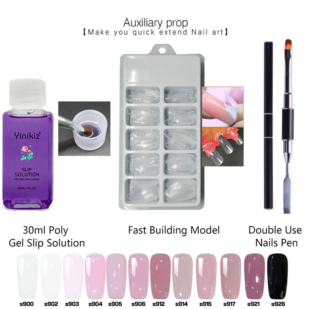 Поли гель Ложные жидкие Типсы для наращивания ногтей двухконфорочная вафельница