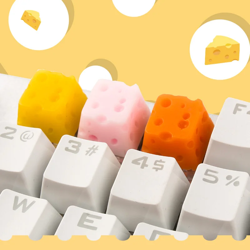 

Keyboard Gift Mechanical Keyboard Custom Keycaps Resin Cheese Keycap Personalized Handmade Customized Light Transmission R4