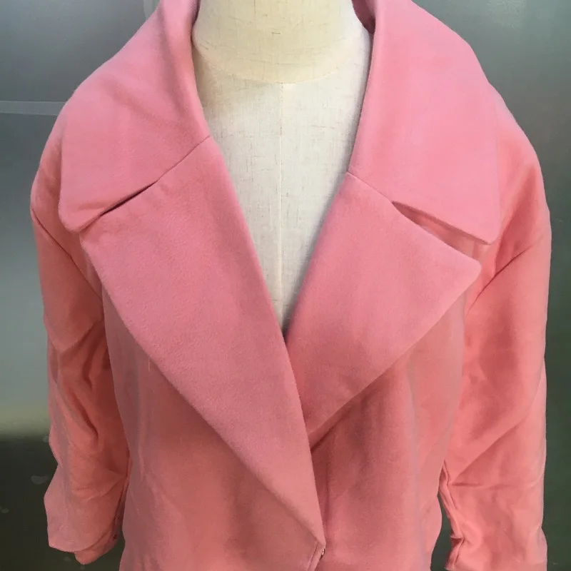 

2020 New Thin Wool Blend Coat Women Long Sleeve Turn-down Collar Outwear Jacket Casual Autumn Winter Elegant Overcoat Leisure