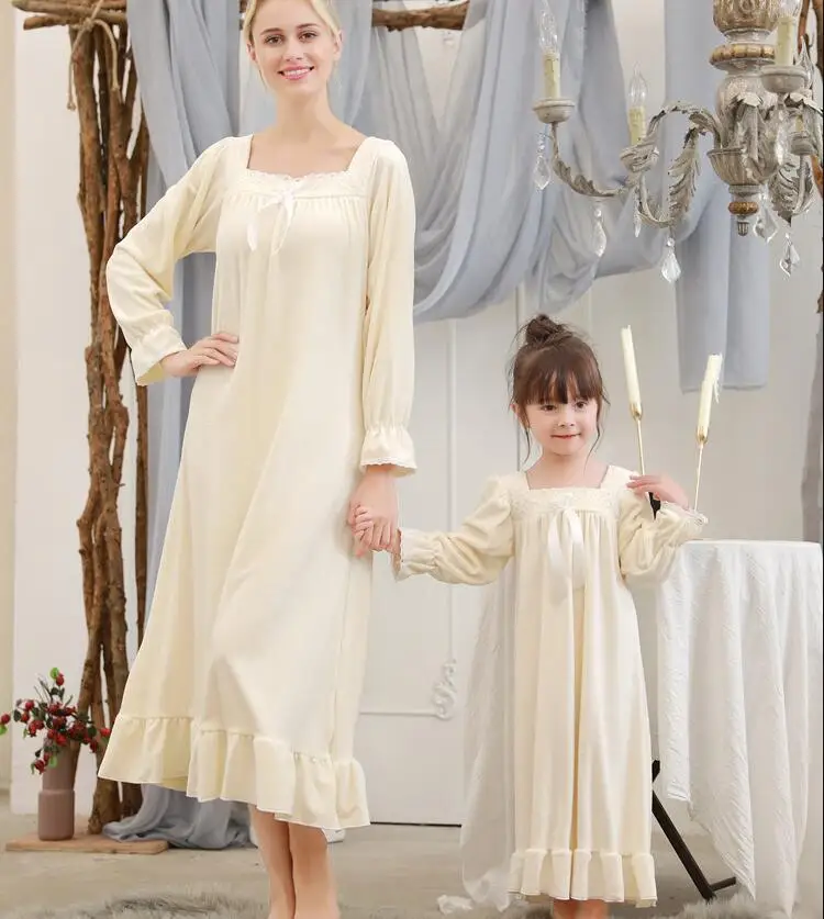 Семейные комплекты Рождественские пижамы Сезон осень зима Хлопковые кружевные