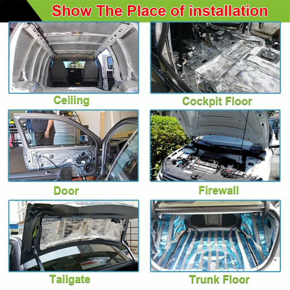 

Sound Absorption Pads Thermal Heat Insulation Strong Adhesive Non-combustible Flame Retardant Mats Auto Accessories