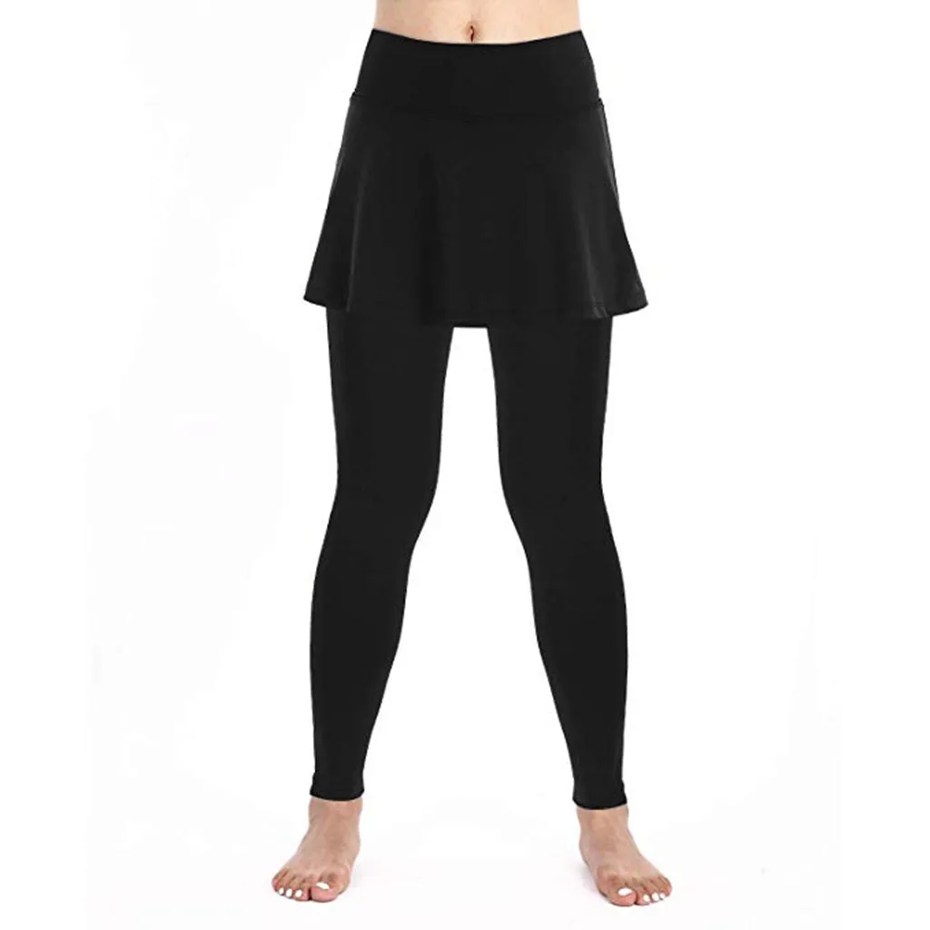 

Hot Selling New 2019 Women's Casual Skirt Leggings Tennis Pants Sports Fitness Culottes Gym Yoga Pants#35