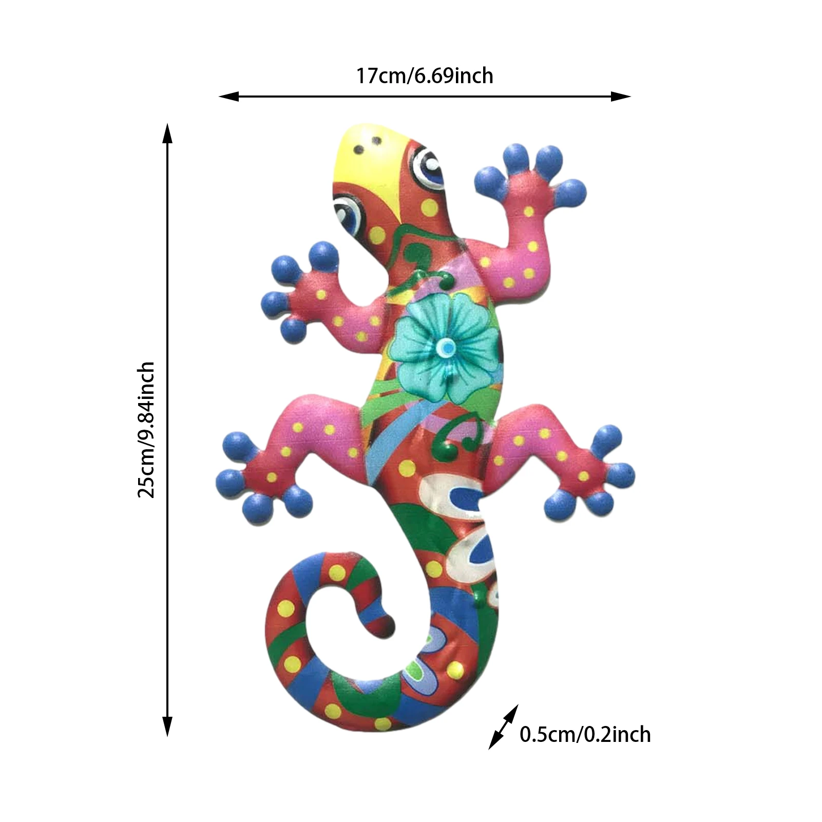 

Metal Gecko Pendant Wall Hanging Art Ornament Handicraft Home Room Garden Decoration Craft Gift