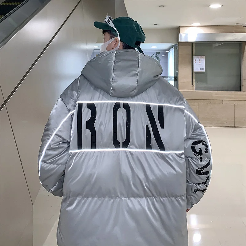 Casual Autumn Winter Hooded Cotton-Padded Jackets Thicken Men's Loose Bread Parkas Outwear Tops Warm Coats Windbreaker Clothing