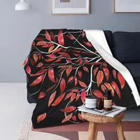 red leaves on black blanket bedspread bed plaid sofa anime blanket plaid blankets beach towel luxury