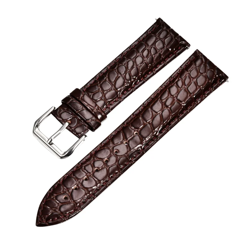 

Crocodile Skin Design Calfskin Strap Soft Leather Watchband Replacement Business Watch Band 16mm 18mm 20mm 22mm 24mm Straps