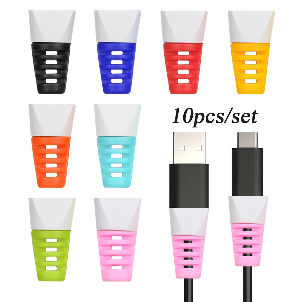 10 шт Красочные кабель протектор намотки линии передачи данных чехол веревка