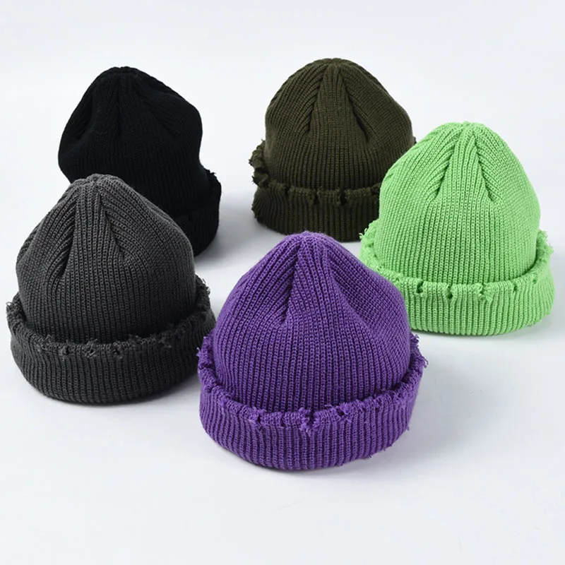 

Solid Color Casual Beanies Cap For Women Warm Knitted Winter Hat Female Fashion Simple Hole Beanie Hats Sport Hat Ladies ZZ-331