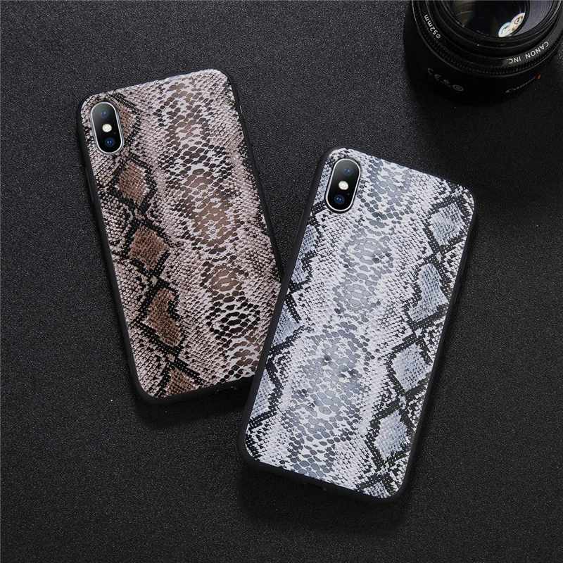 Lovebay чехол кожа змеи, зерно телефонные чехлы для iphone X Case мягкий Животные Печатный чехол-накладка на заднюю крышку для iphone 6 6S 7 8 плюс XS Max X XR