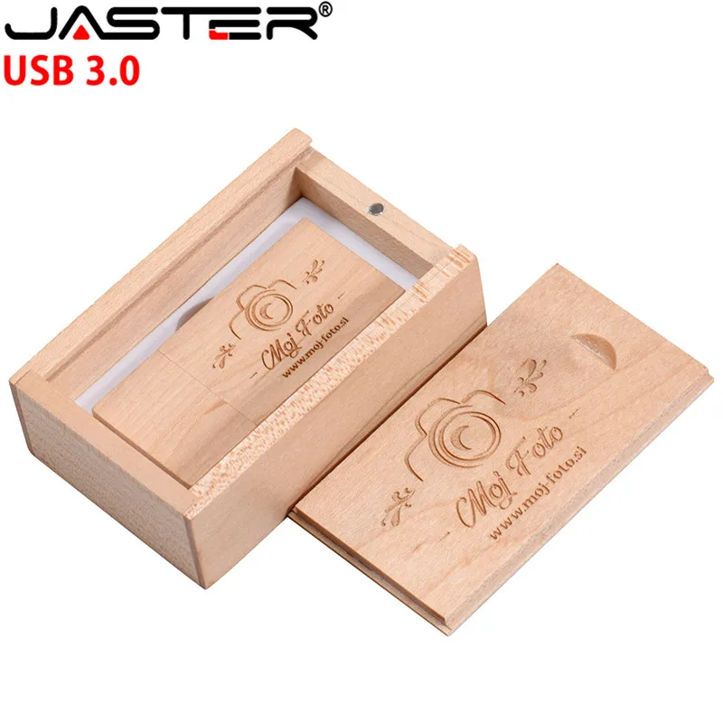 

JASTER usb3.0 Maple wood+box usb flash drive pendrive 4GB 8GB 16GB 32GB maple usb 3.0 wooden LOGO engrave