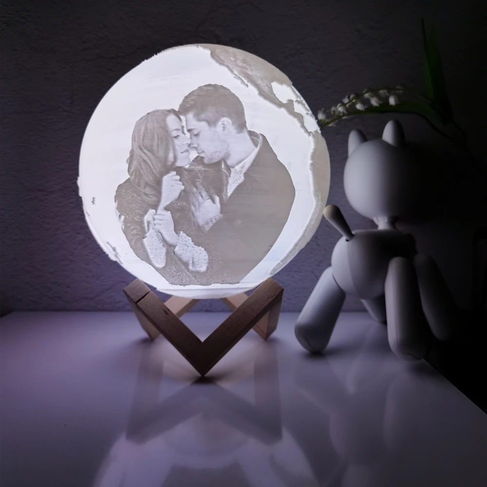 Персонализированная лампа для земли ночсветильник с фото и текстом на заказ