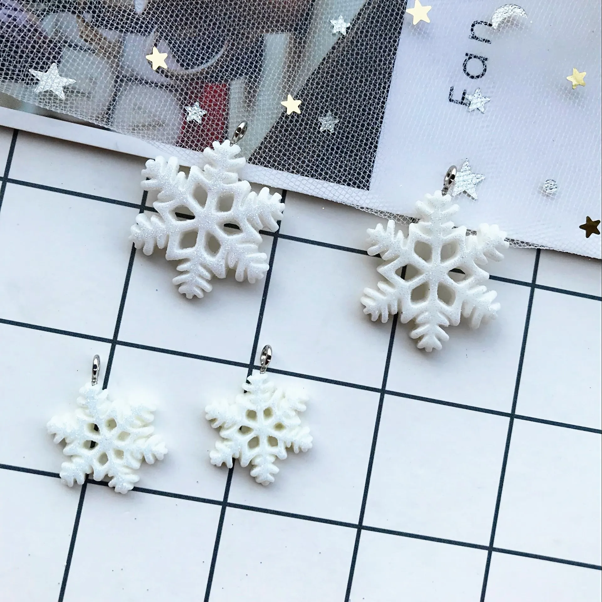 10 шт. kawaii прорезиненный плоский снег шармы diy Серьги Брелоки для ключей для DIY студенческие принадлежности украшения