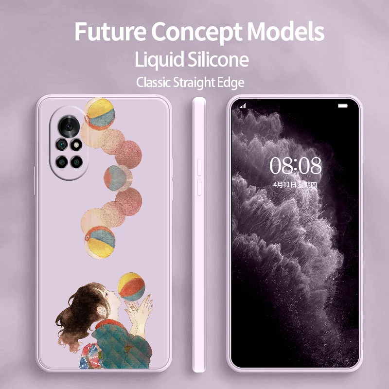 

Antiquity Girl Phone Case For Huawei Nova8 8Pro 8SE Nova 7 7Pro 7SE 6 6se 5 5Pro 5Z 5I 5Ipro 5T 4 4E Liquid Silicone Cover