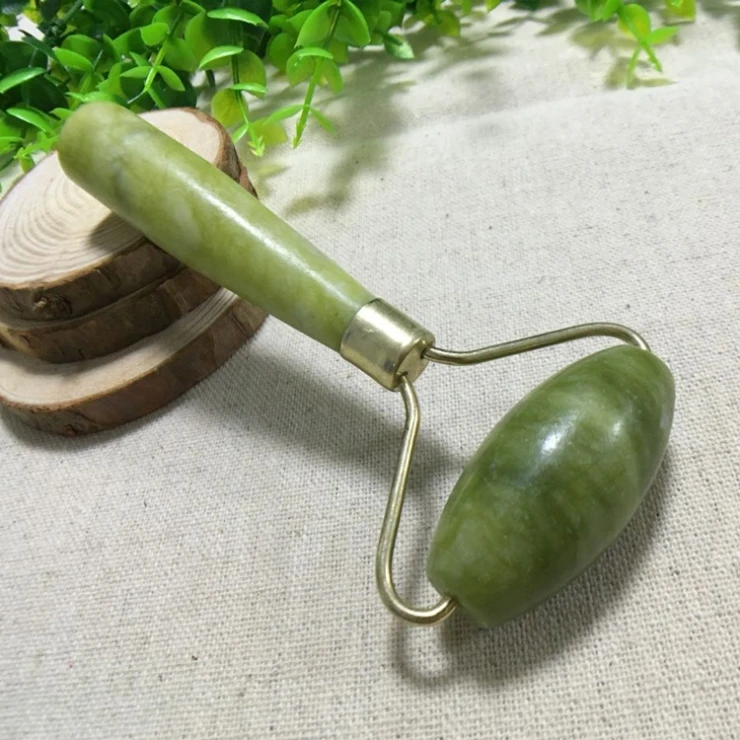 Jade Roller 02 Двусторонний нефритовый роликовый массажер для лица, для похудения, тела, глаз, шеи, лица, против морщин, здоровье, красота, массажный инструмент - Цвет: Jade Roller 02