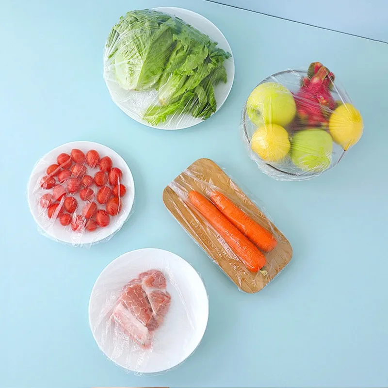 

Adjustable Elastic Fresh Keep Food Fruit Cover Disposable Plastic Protective Film Sealing Kitchen Storage Bag