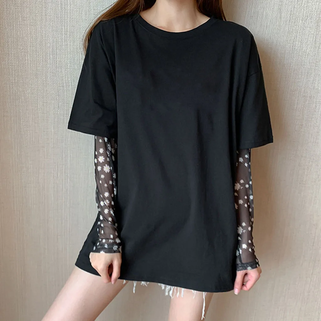 

Sexy Transparent Mesh T-Shirt Women Girls Mesh Shirts O-Neck Slim Shirts Long Sleeve sunscreen T-shirt Female Tops 2020 Summer80