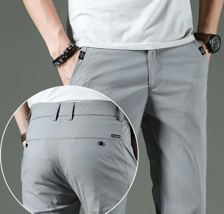 

Брюки мужские летние тонкие, дышащие свободные штаны для отдыха, длинные, для молодых мужчин, большие размеры