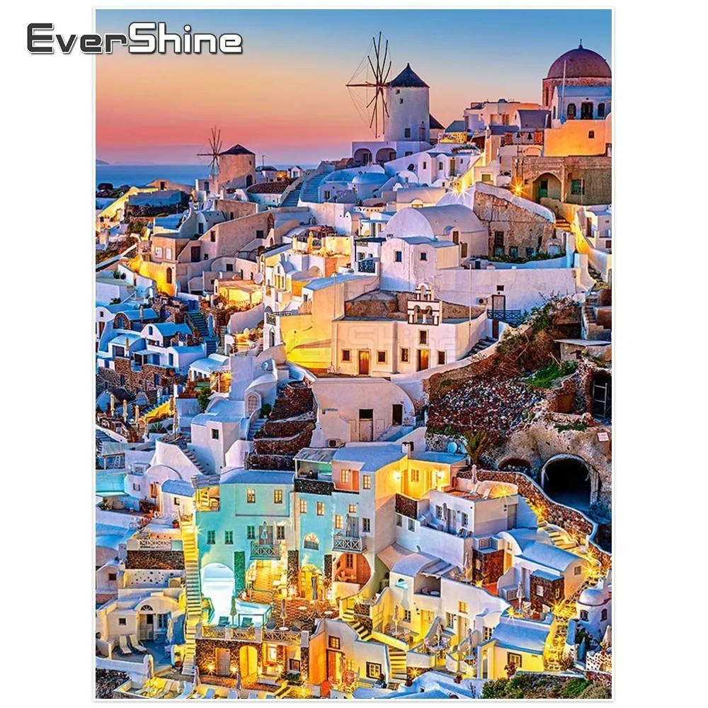 Evershine DIY полная алмазная живопись вышивка крестом Вид на город картина мозаика