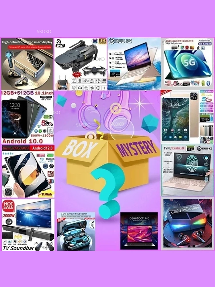 

Christmas Lucky Gift Box Mystery Box 100% Winning Electronic Product Mystery Box New Year 2022 High Quality Lucky Mistery Gift