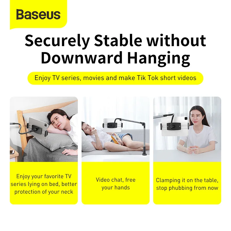 baseus phone holder adjustable long arm lazy phone holder clip foldable desk tablet mount holder stand for iphone samsung free global shipping