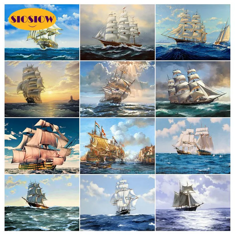 5d алмазная вышивка сделай сам корабль 3d живопись парусные корабли полная
