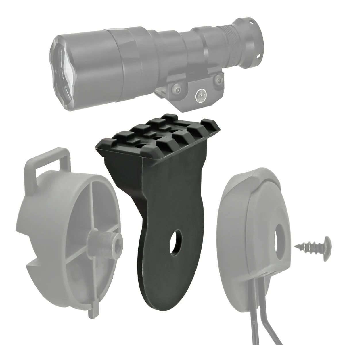 Airsoft Headset COMTAC I II III Tactical Headset Helmet Bracket ARC Rail Adapter Mount Base for Tactical Flashlight M300b, M600b