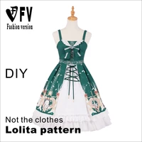 lolita pattern womens princess sling dress 11 garment sewing structure drawing loli 7
