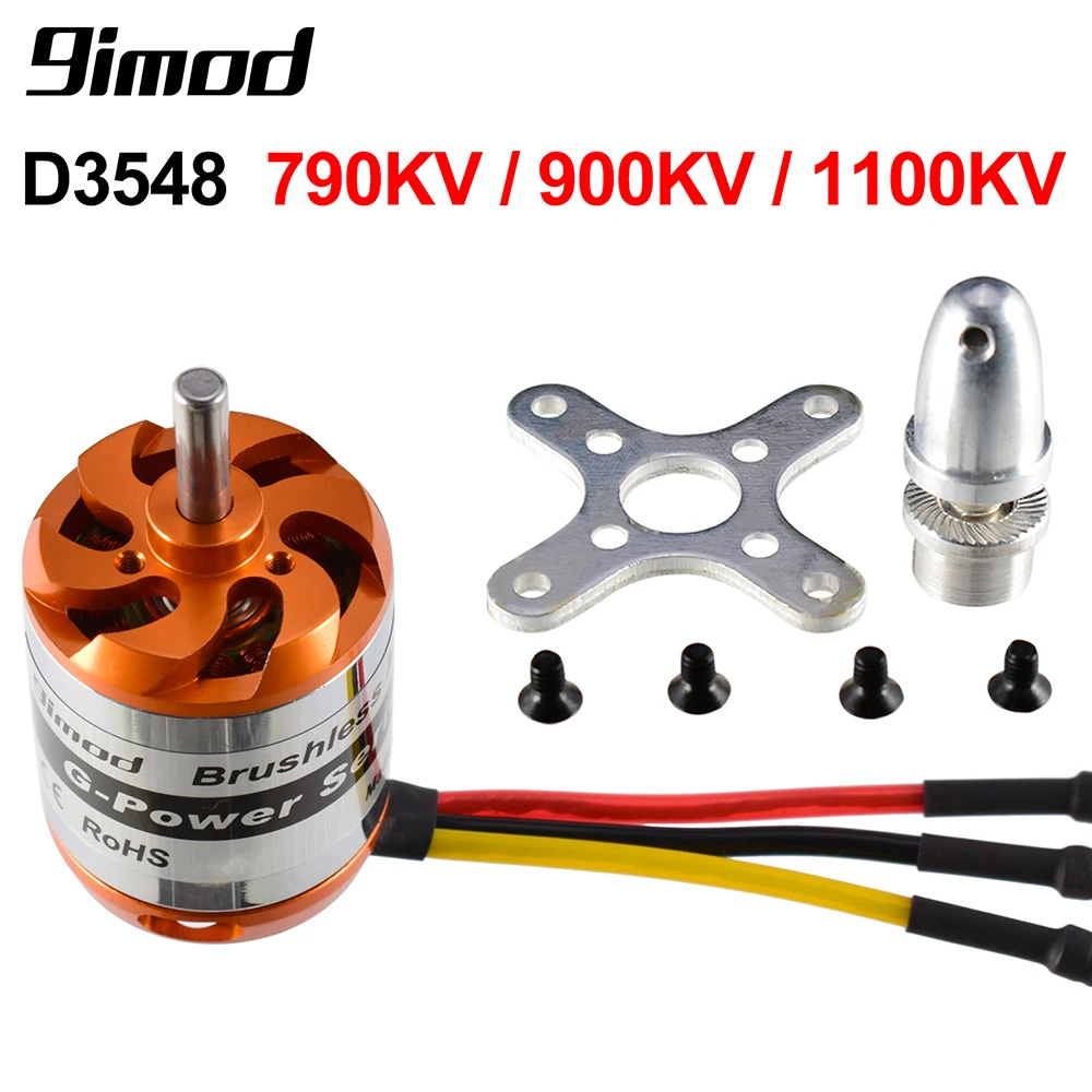 

9imod D3548 790KV / 900KV / 1100KV 5,0mm бесщеточный двигатель 2-5S для радиоуправляемого самолета с фиксированными крыльями