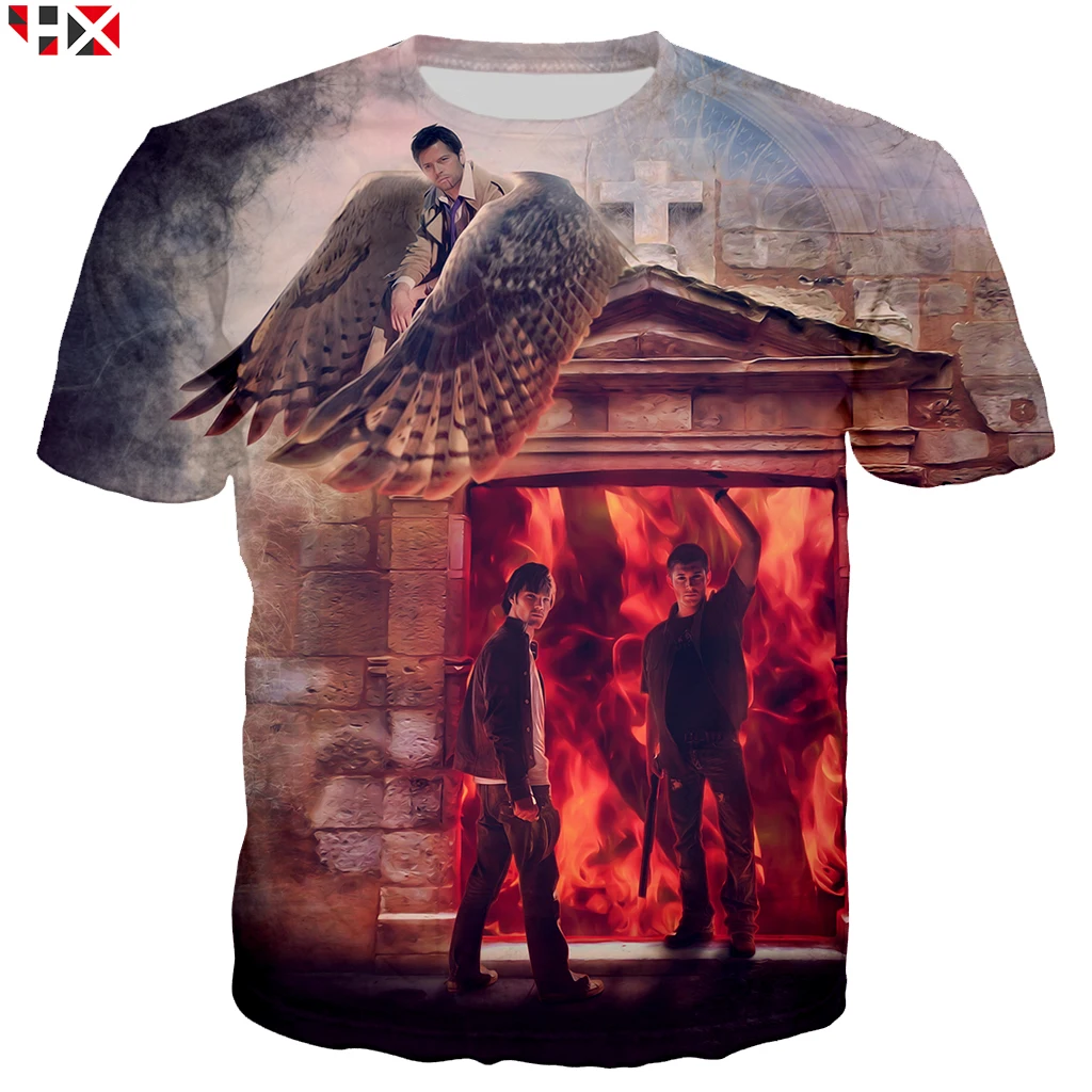 Новинка 3D принт сериал супернатуральный высокое качество Мужская футболка