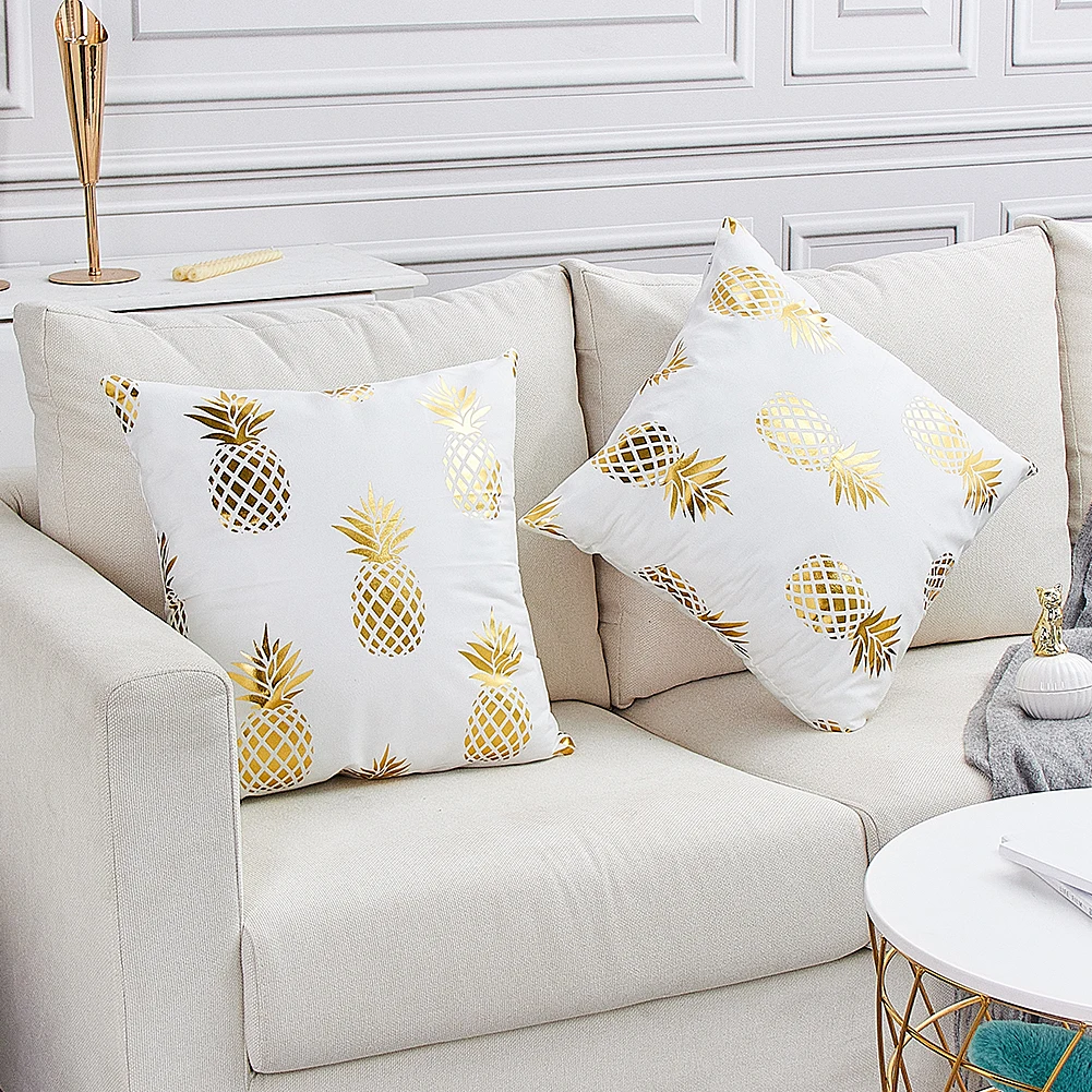 

Throw Pillow Cover Gilded Geometric Cushion Cover Short Plush Pillow Case Home Decorative For Sofa Couch 45x45cm