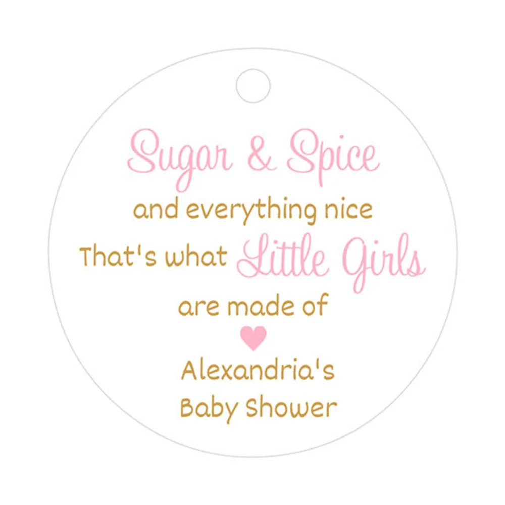 Подгоняйте любой текст сахар и специи для детского душа Персонализируйте печать