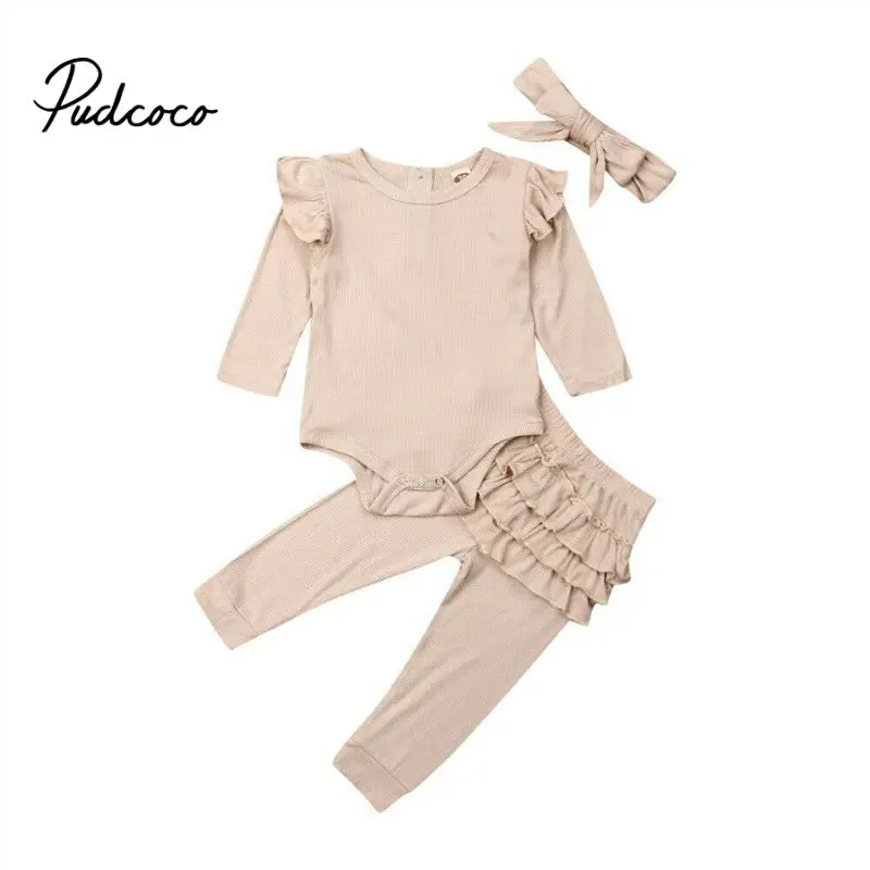 Pudcoco 2019 одежда для маленьких девочек наряд новорожденных комплект одежды