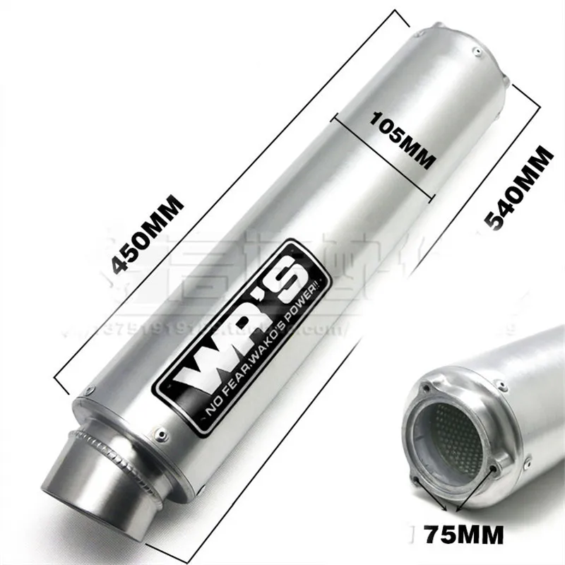 Универсальный Akrapovic Модифицированная выхлопная труба мотоцикла для WRS глушитель CB400 CBR400 VFR400 Высокое качество Черный/желтый
