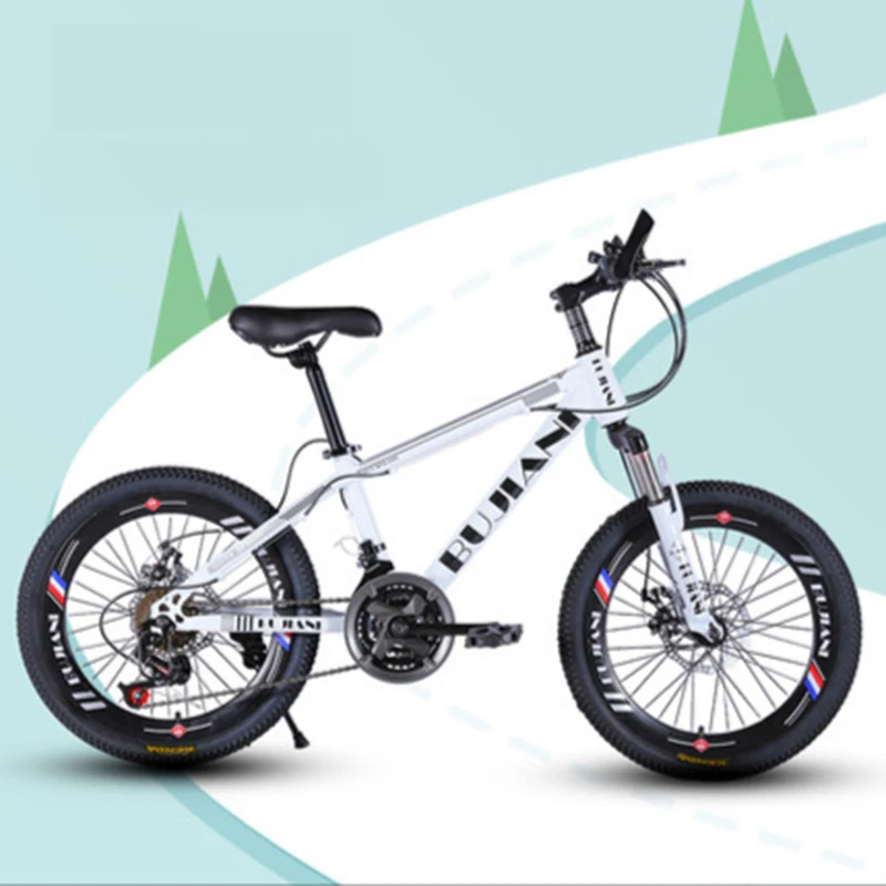 

Spoke Wheel 20 Inch Multi-Color Mountain Bike Spring Fork Double Disc Brake Shock Absorption Variable Speed Unisex Children's