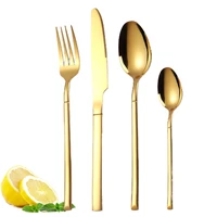 knights cutlery set four piece creative western steak knife and fork golden stainless steel knife and fork