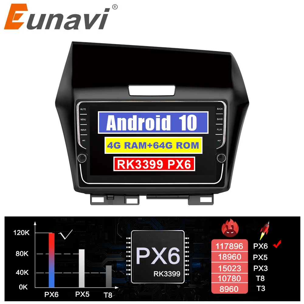 Eunavi 2 din Автомобильный Радио стерео Мультимедиа GPS для Honda Jeda Stream 2013 2017 2din Android 10